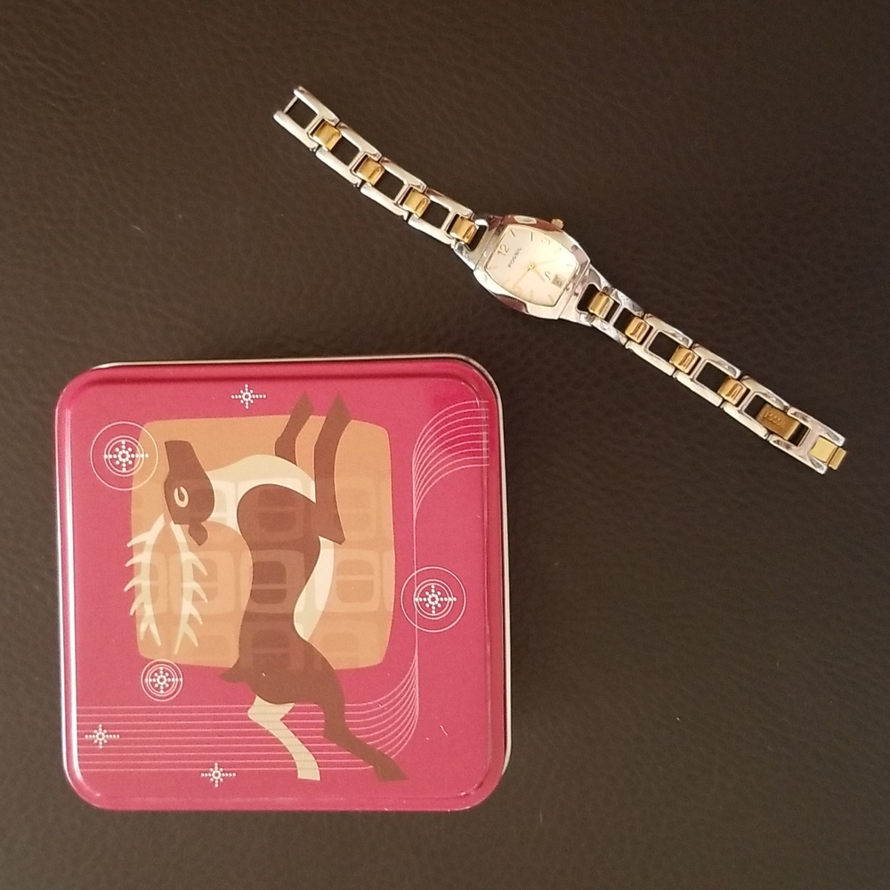Women's Fossil two tone wrist watch